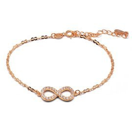 Bransoletka Srebrna Złota Nieskończoność