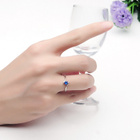 Srebrny Pierścionek z Szafirową Cyrkonią