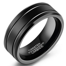 Czarna Damsko Męska Obrączka z Wolframu