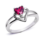 Pierścionek Srebrny Rubione Serce