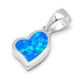 Srebrna Zawieszka Serduszko z Opalem