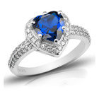 Pierścionek Srebrny z Szafirowym Sercem