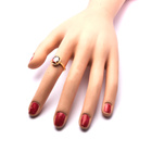 Srebrny Pieścionek Pozłacany z Czerwonym Kamieniem