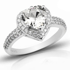 Pierścionek Srebrny z Białym Sercem