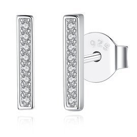 Srebrne Kolczyki Wysadzane Cyrkoniami