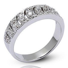 Obrączka Srebrna z Diamentowymi Cyrkoniami