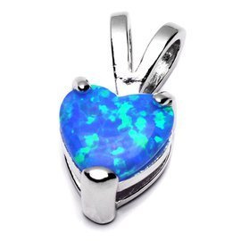 Srebrna Zawieszka Serce z Niebieskim Opalem