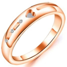Złota Obrączka ze Stali Szlachetnej z Cyrkoniami