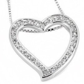 Srebrna Zawieszka Białe Cyrkonie Serce