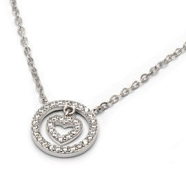 Naszyjnik Srebrny z Sercem w Kole