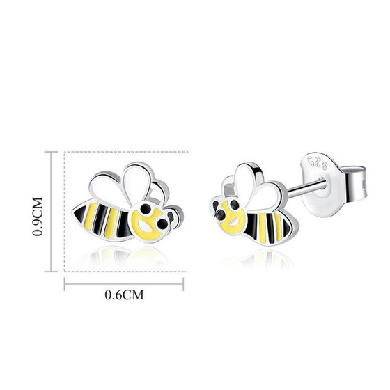 Srebrne Kolczyki Pszczółka