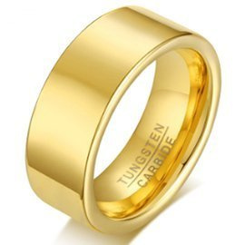 Złota Gładka Obrączka z Wolframu Damsko Męska