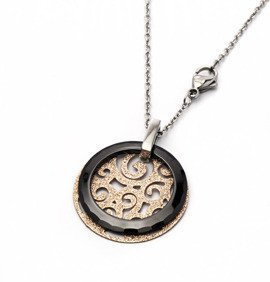 Naszyjnik z Czarną Ceramiką Stal Chirurgiczna