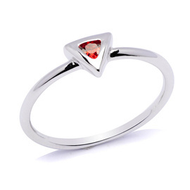 Pierścionek Srebrny Trójkątny z Cyrkonią