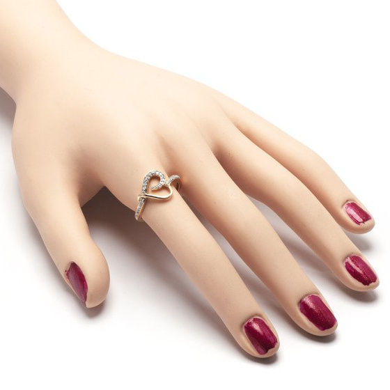 Złoty Pierścionek Zaręczynowy Serce z Brylantami