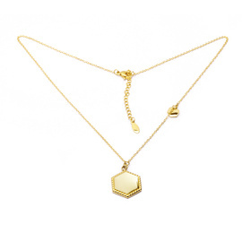 Złoty Naszyjnik Sześciokąty Stal Szlachetna