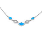 Srebrny Naszyjnik Kolia z Niebieskim Opalem