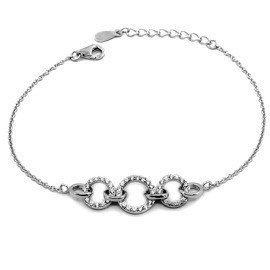 Srebrna Bransoletka z Trzema Kołami