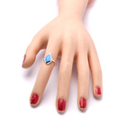 Srebrny Pierścionek Kształt Oka z Opalem