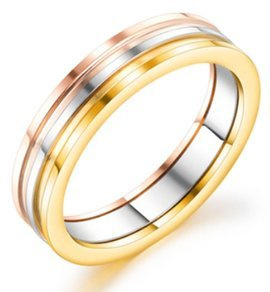 Obrączka ze Stali Szlachetnej Tricolor