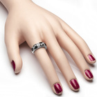 Pierścionek Srebrny z Czarną Masą Perłową