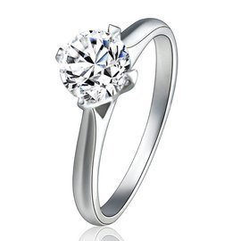 Srebrny Pierścionek z Diamentową Cyrkonią