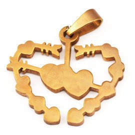 Zawieszka Różowo Złote Serce ze Stal Chirurgicznej