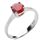 Srebrny Pierścionek z Czerwoną Cyrkonią